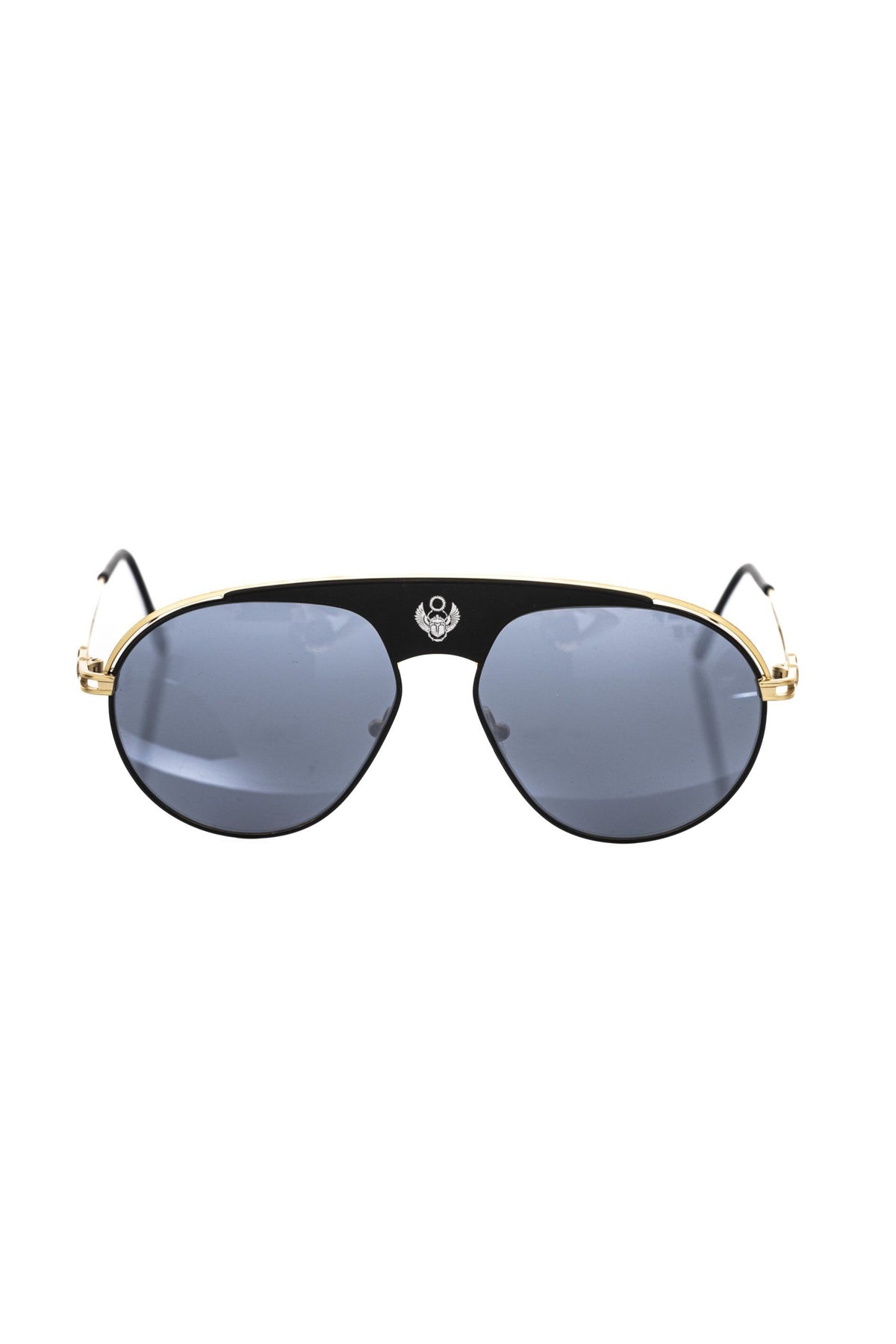 Frankie Morello Black Metallic Men's Sunglass Shield